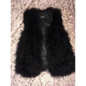 Club Monaco Black Violet Feather Vest